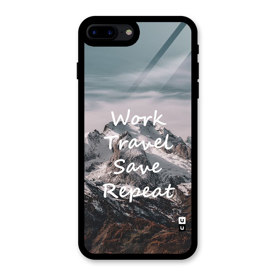 Work Travel Glass Back Case for iPhone 8 Plus