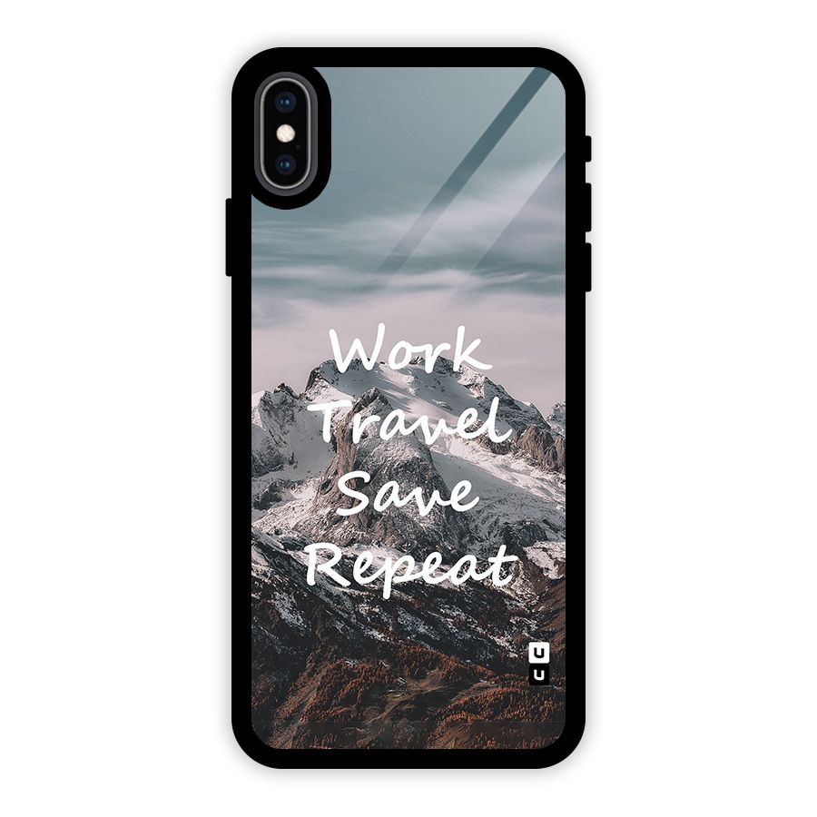 Work Travel Glass Back Case for iPhone XS Max