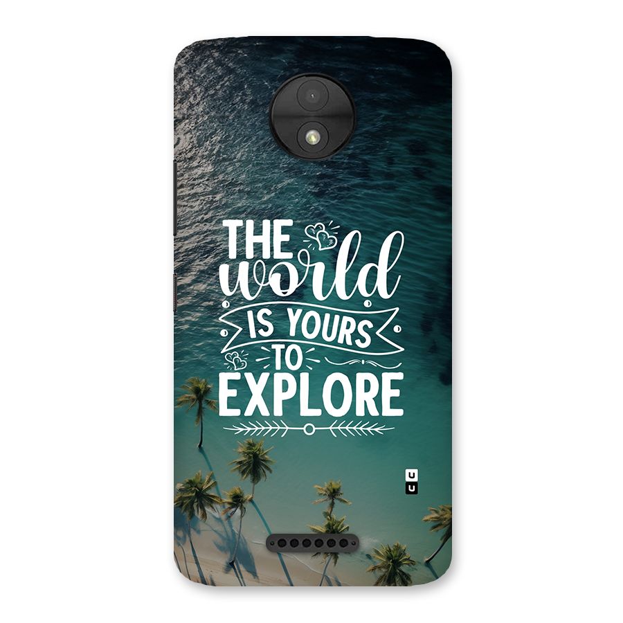 World To Explore Back Case for Moto C