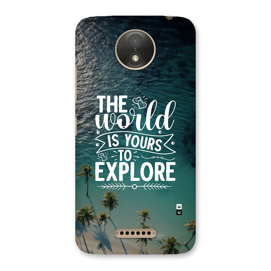 World To Explore Back Case for Moto C Plus