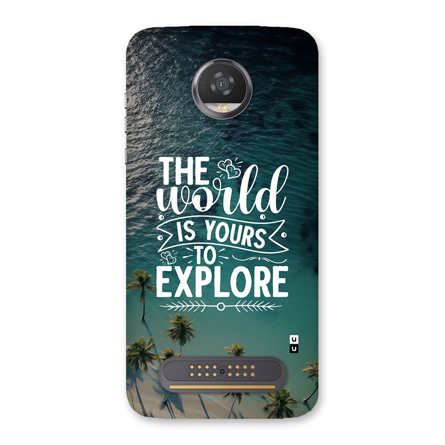 World To Explore Back Case for Moto Z2 Play