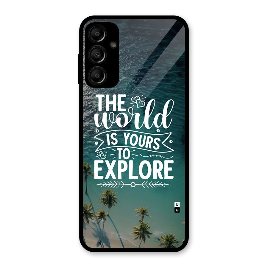 World To Explore Glass Back Case for Galaxy A14 5G