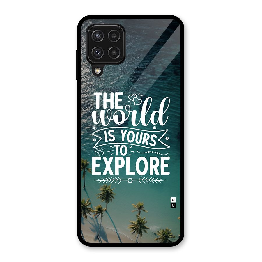 World To Explore Glass Back Case for Galaxy A22 4G