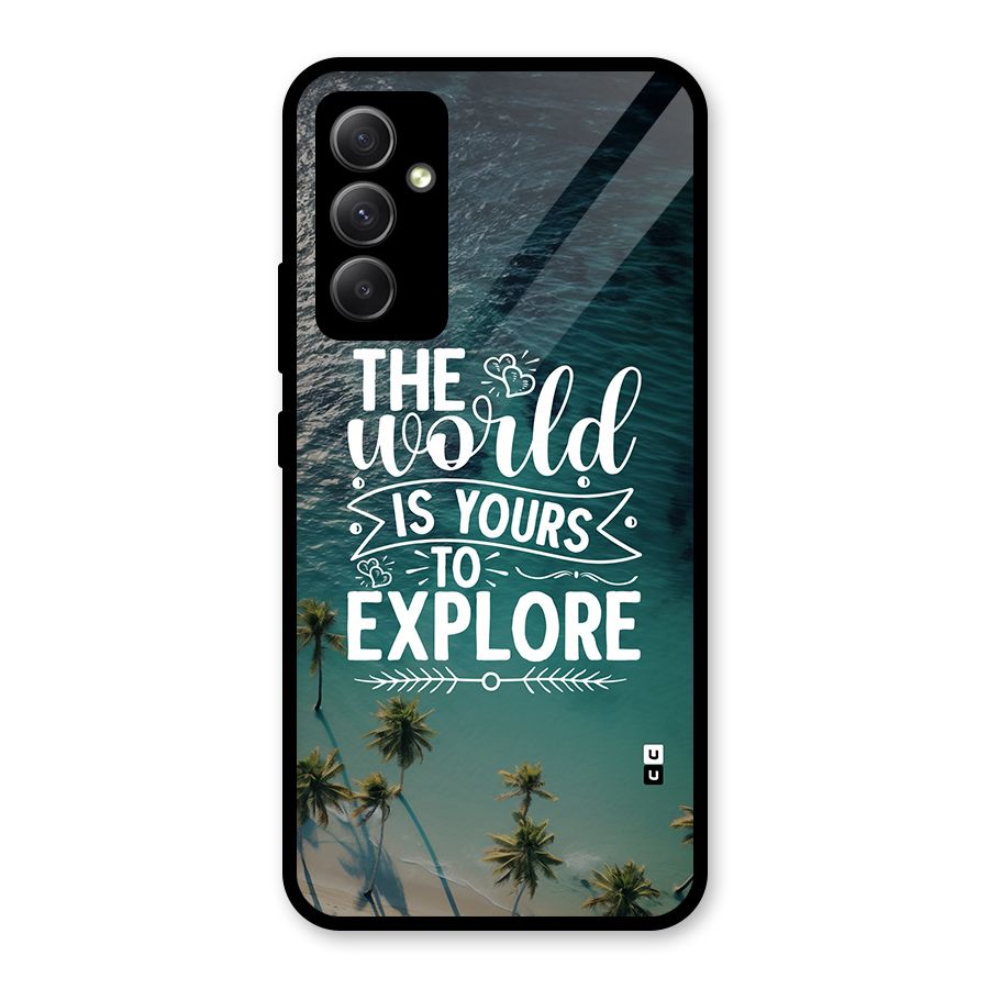 World To Explore Glass Back Case for Galaxy A34