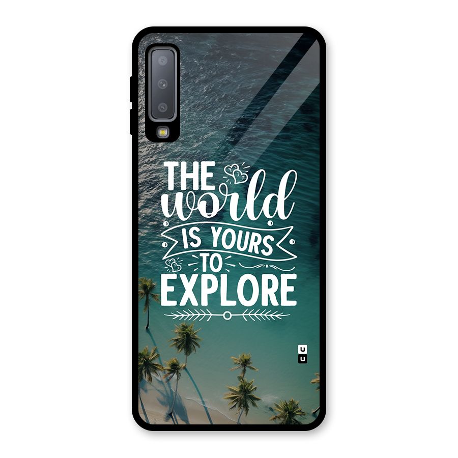 World To Explore Glass Back Case for Galaxy A7 (2018)