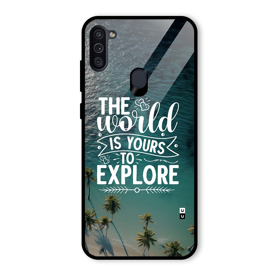 World To Explore Glass Back Case for Galaxy M11