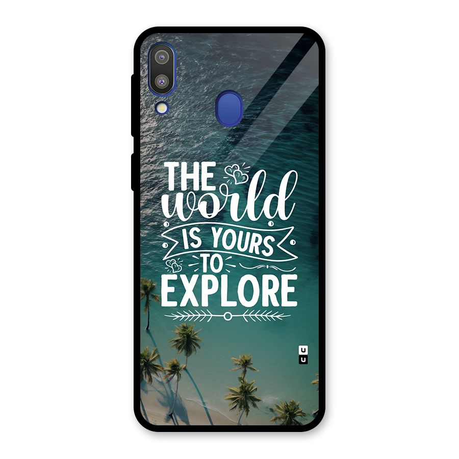 World To Explore Glass Back Case for Galaxy M20