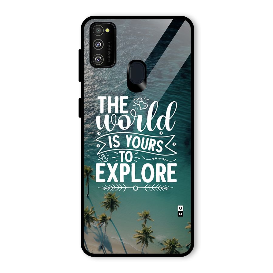 World To Explore Glass Back Case for Galaxy M30s