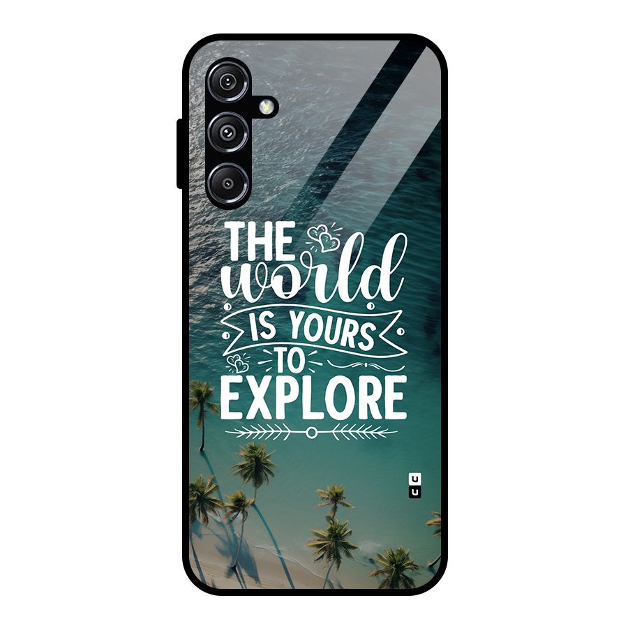 World To Explore Glass Back Case for Galaxy M34 5G