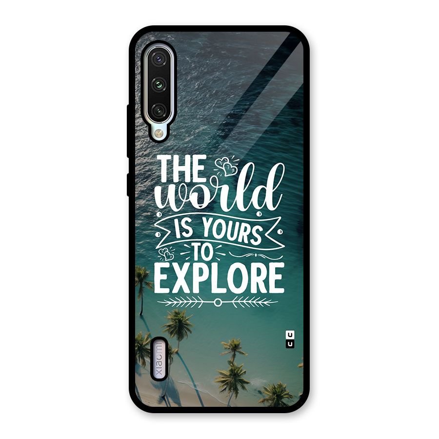 World To Explore Glass Back Case for Mi A3