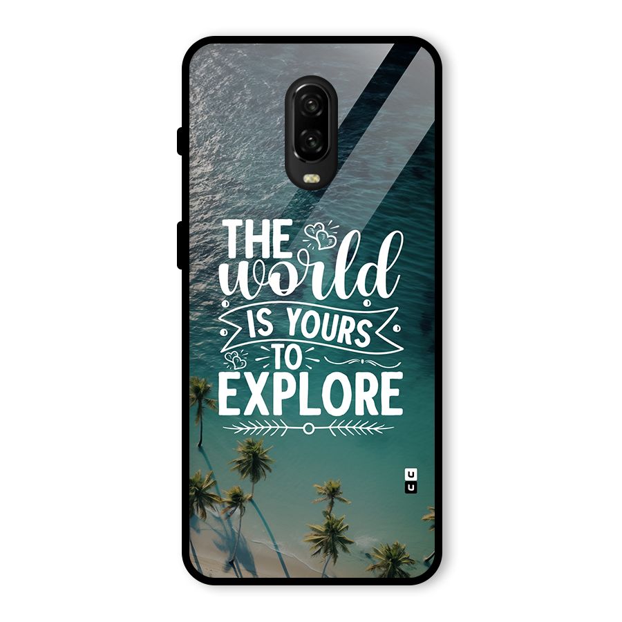 World To Explore Glass Back Case for OnePlus 6T