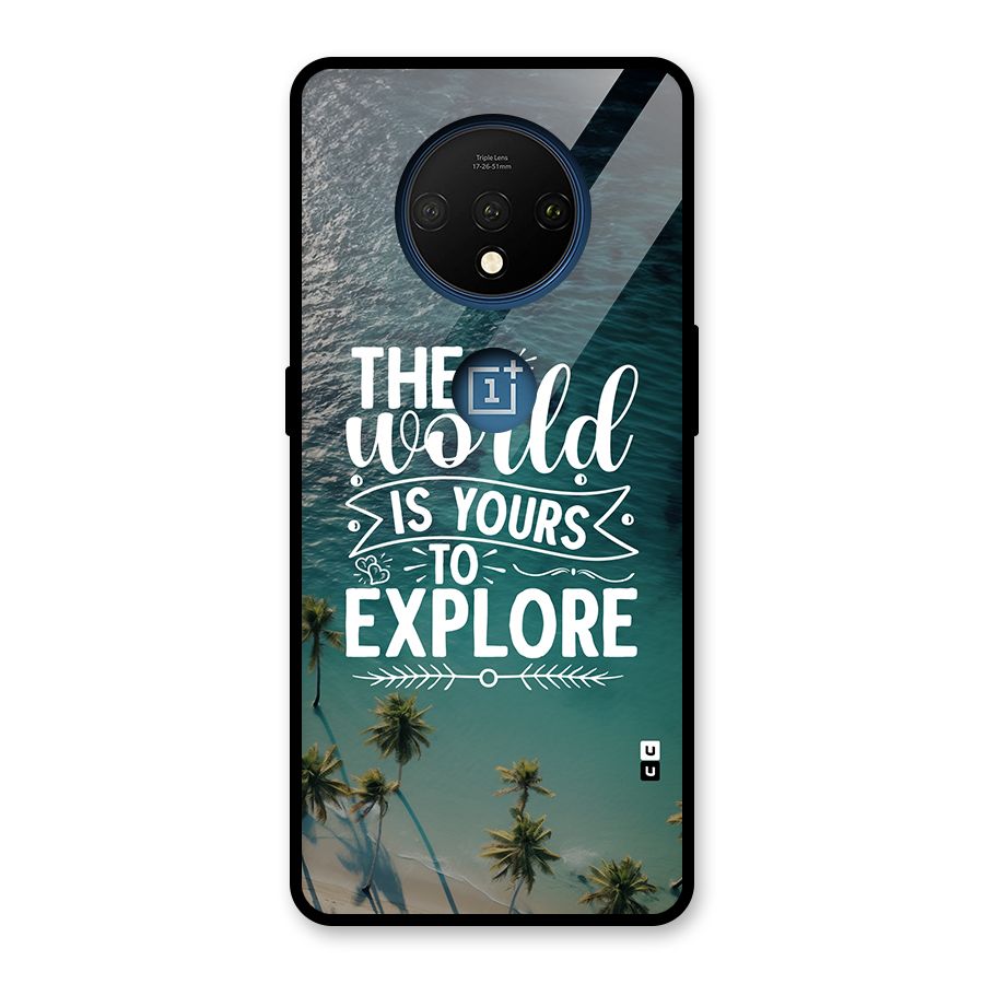 World To Explore Glass Back Case for OnePlus 7T