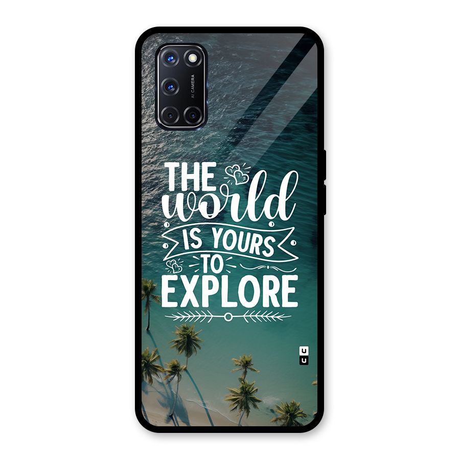World To Explore Glass Back Case for Oppo A52