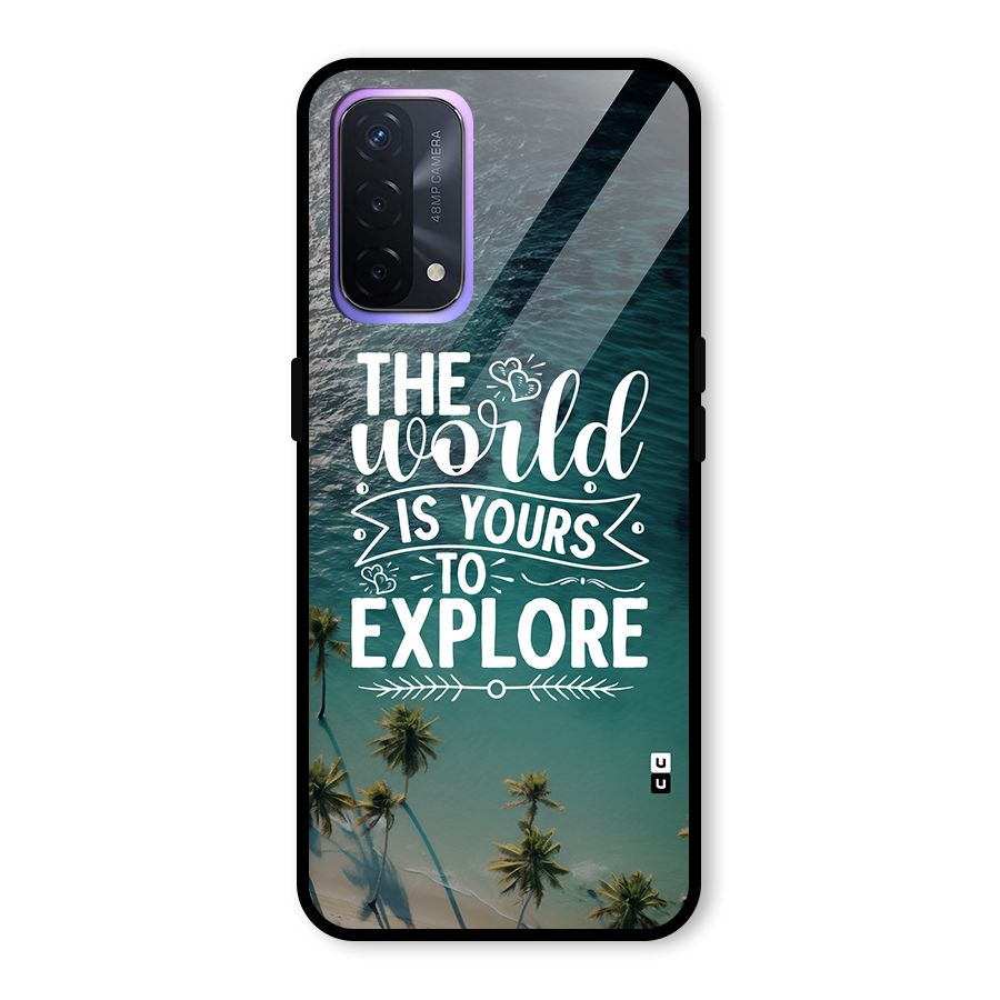 World To Explore Glass Back Case for Oppo A74 5G