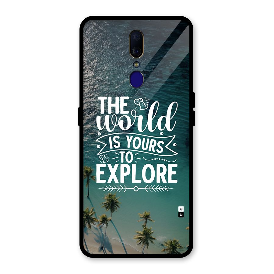World To Explore Glass Back Case for Oppo F11