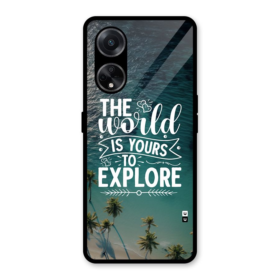 World To Explore Glass Back Case for Oppo F23