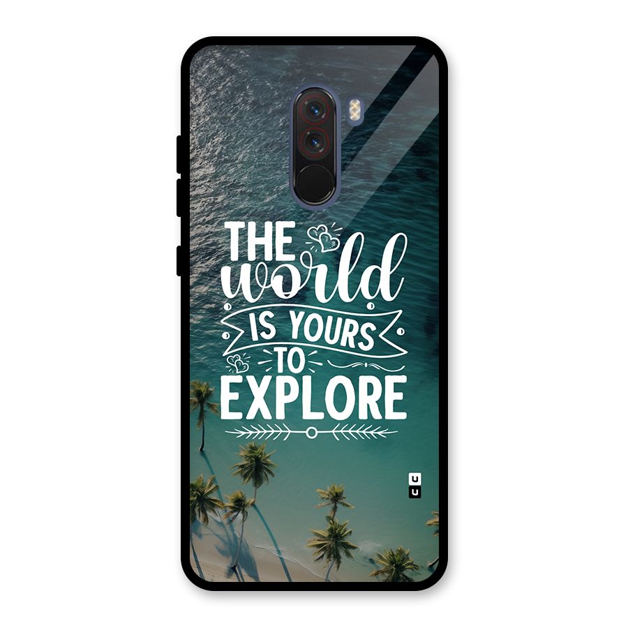 World To Explore Glass Back Case for Poco F1