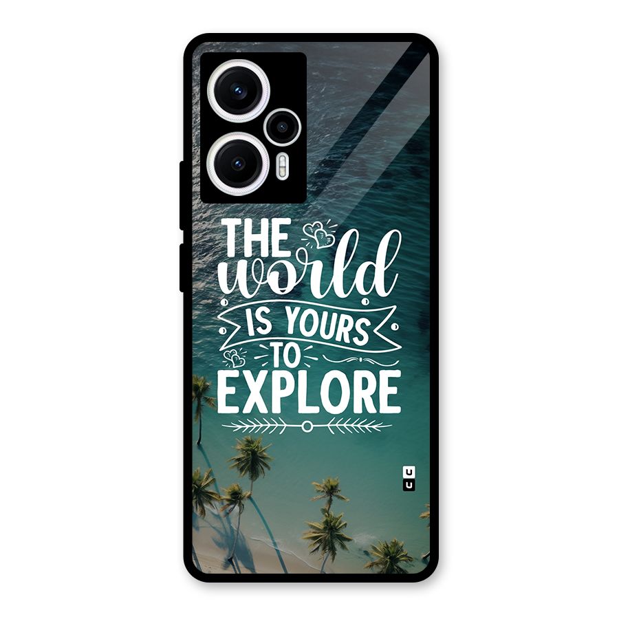 World To Explore Glass Back Case for Poco F5