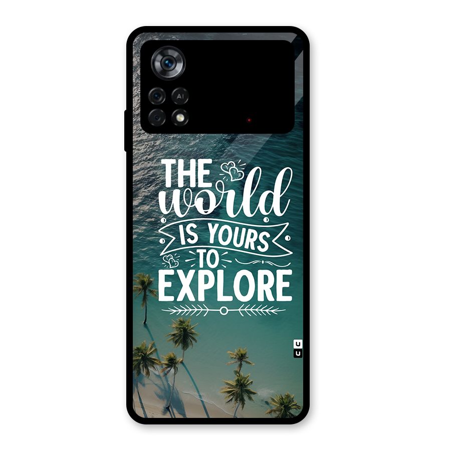 World To Explore Glass Back Case for Poco X4 Pro 5G
