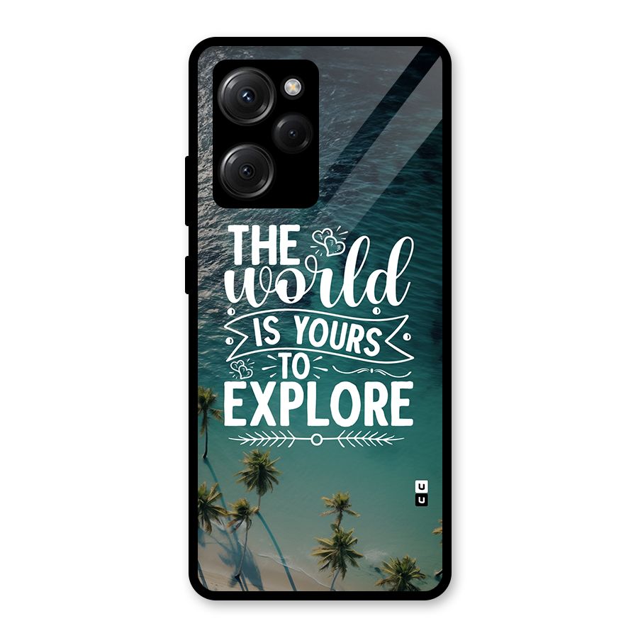 World To Explore Glass Back Case for Poco X5 Pro