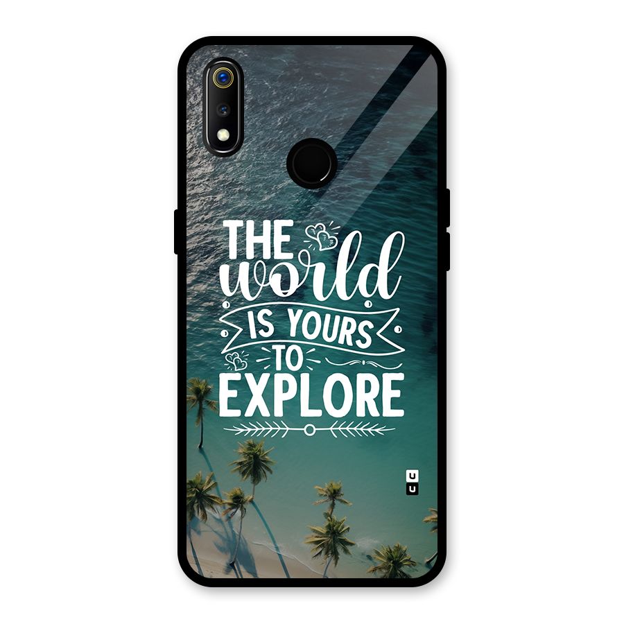 World To Explore Glass Back Case for Realme 3i