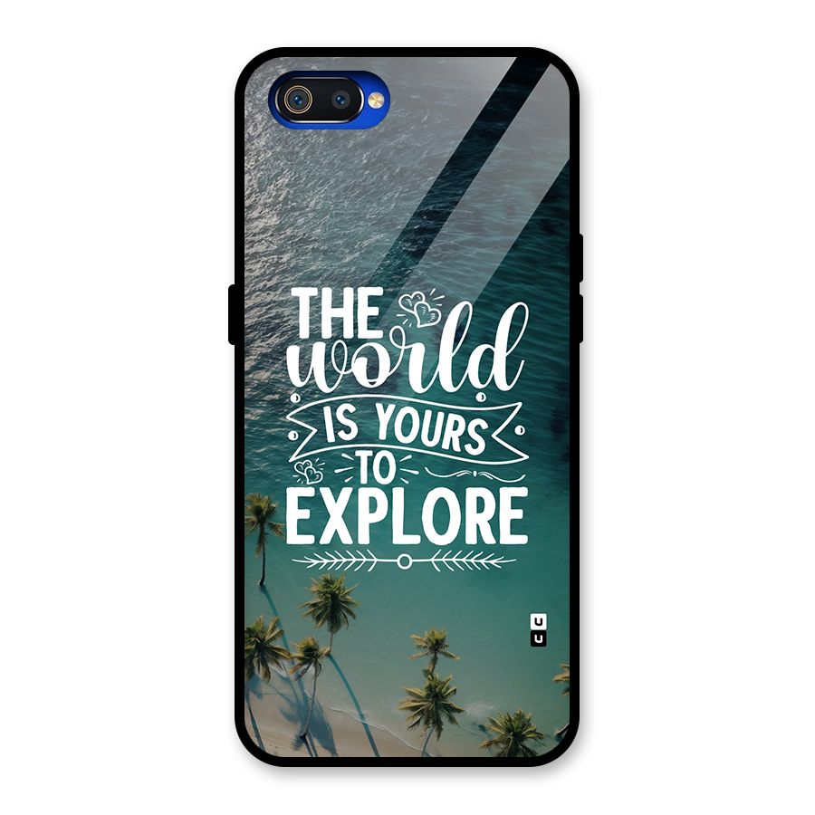 World To Explore Glass Back Case for Realme C2