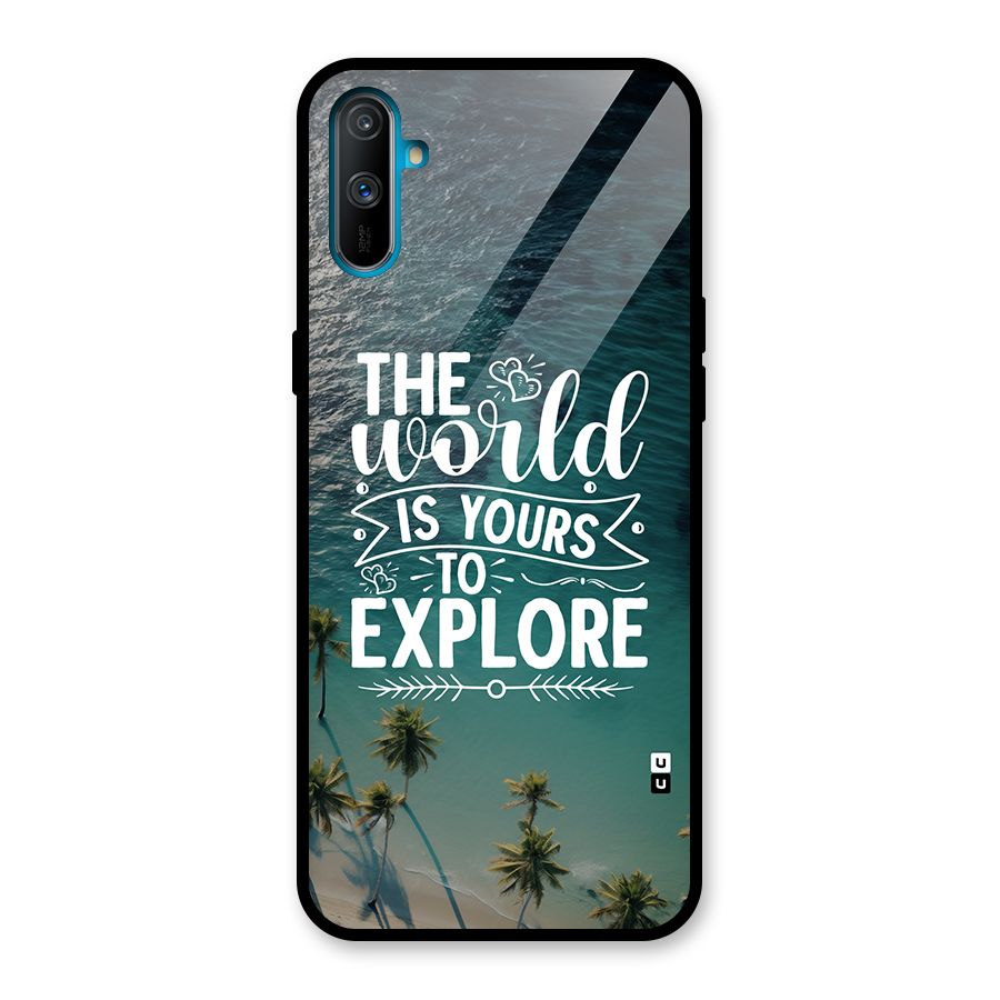 World To Explore Glass Back Case for Realme C3