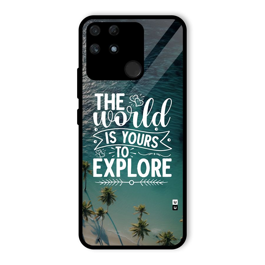 World To Explore Glass Back Case for Realme Narzo 50A