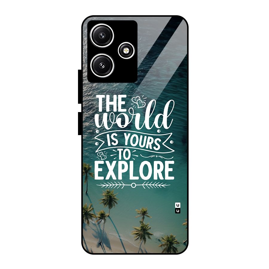 World To Explore Glass Back Case for Redmi 12 5G