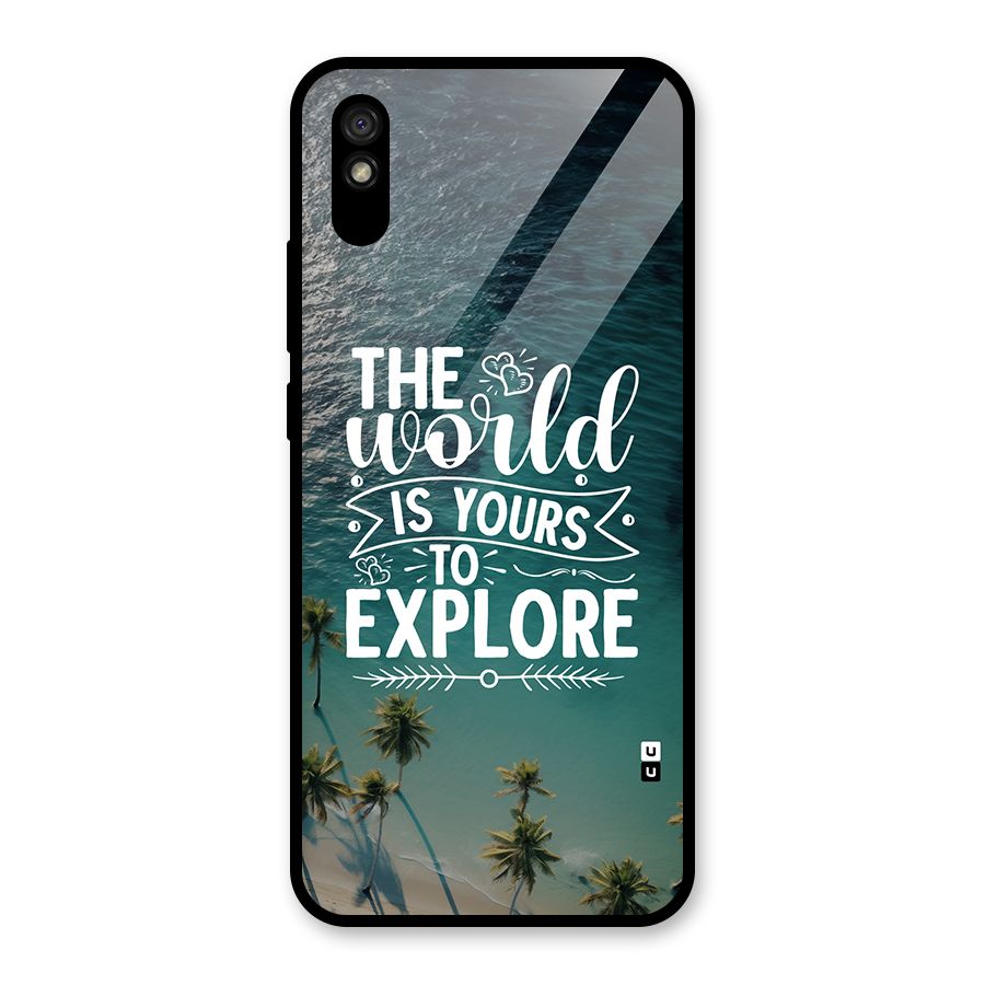 World To Explore Glass Back Case for Redmi 9i