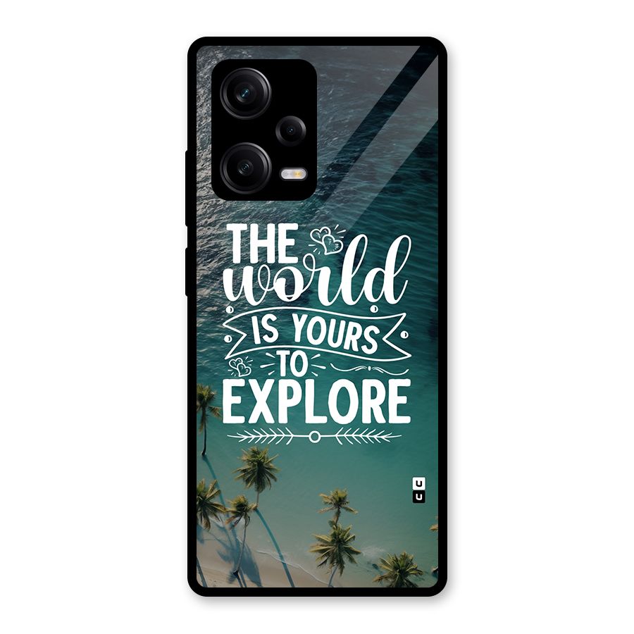 World To Explore Glass Back Case for Redmi Note 12 Pro