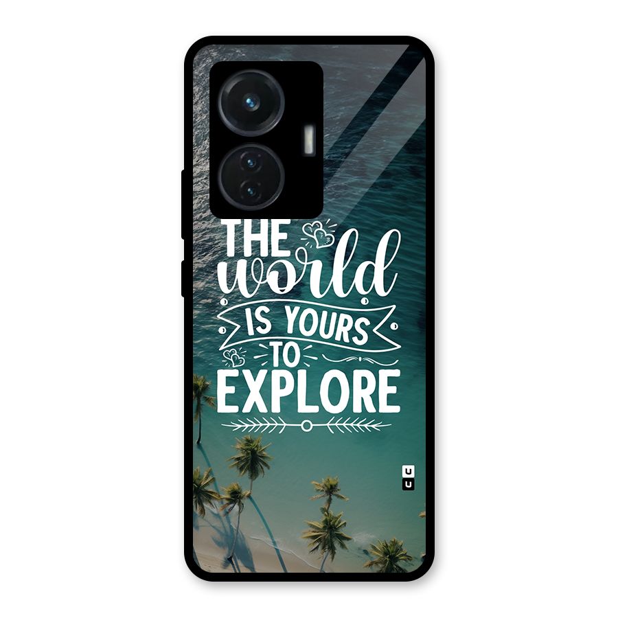 World To Explore Glass Back Case for Vivo T1 44W