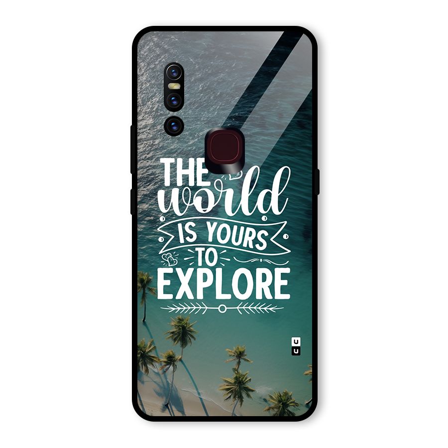 World To Explore Glass Back Case for Vivo V15