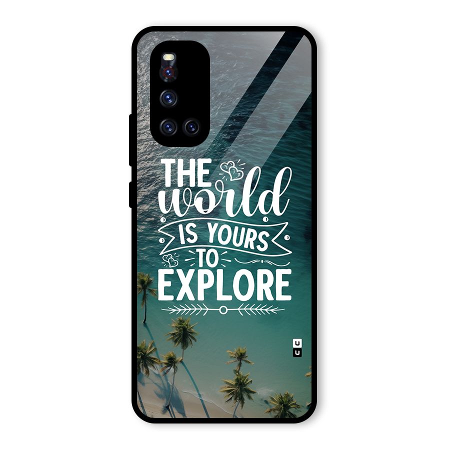 World To Explore Glass Back Case for Vivo V19