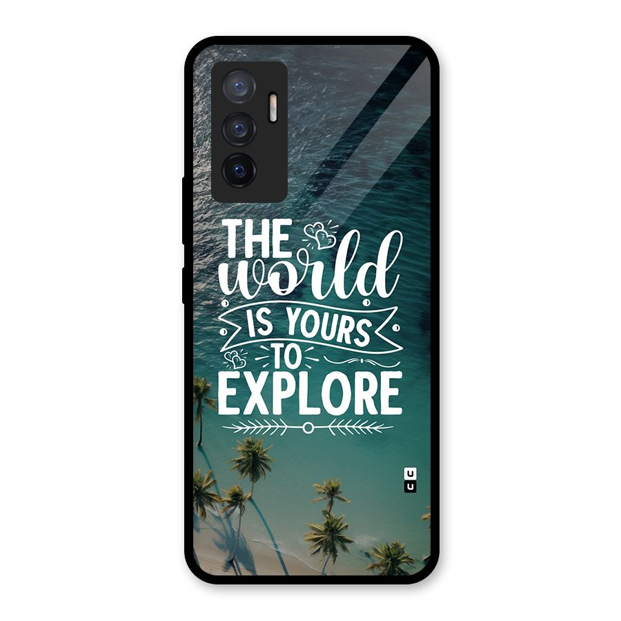 World To Explore Glass Back Case for Vivo V23e