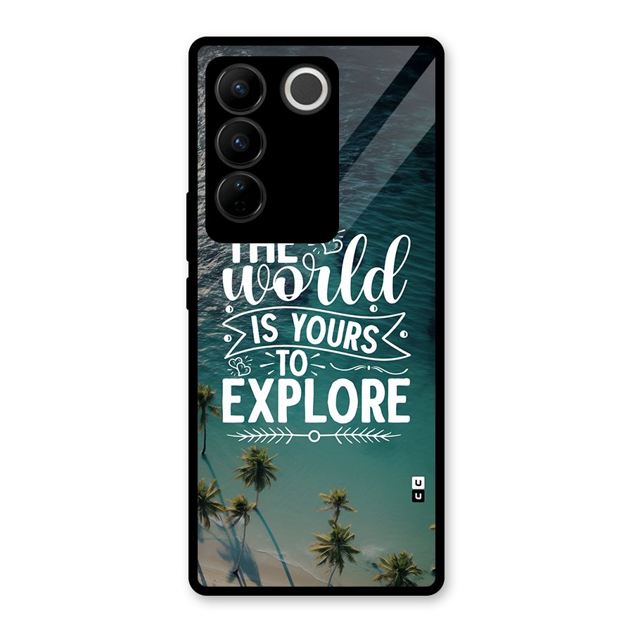 World To Explore Glass Back Case for Vivo V27