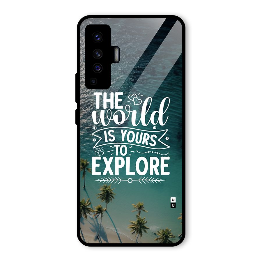 World To Explore Glass Back Case for Vivo X50