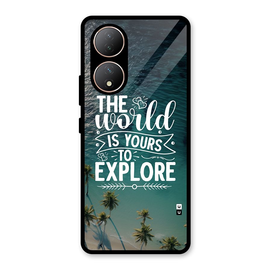 World To Explore Glass Back Case for Vivo Y100A