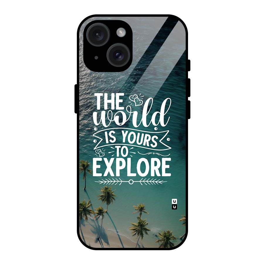 World To Explore Glass Back Case for iPhone 15