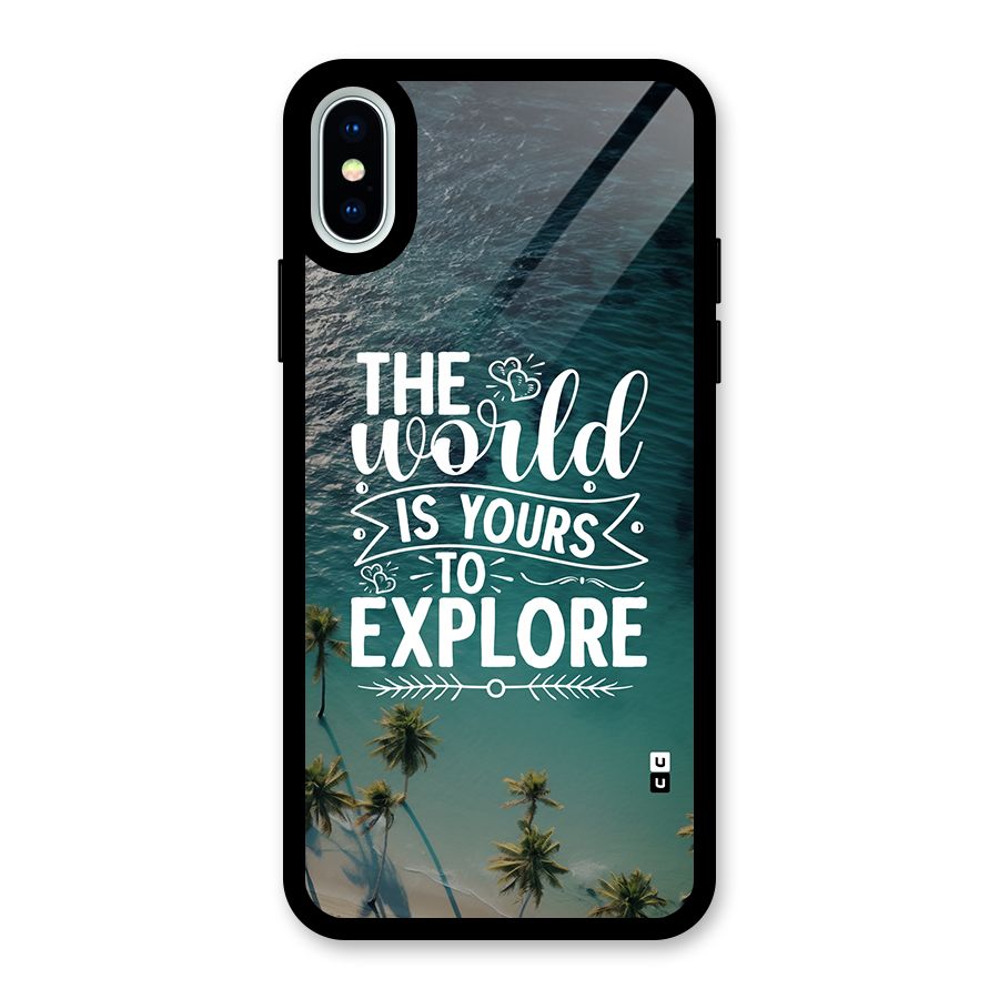 World To Explore Glass Back Case for iPhone XS