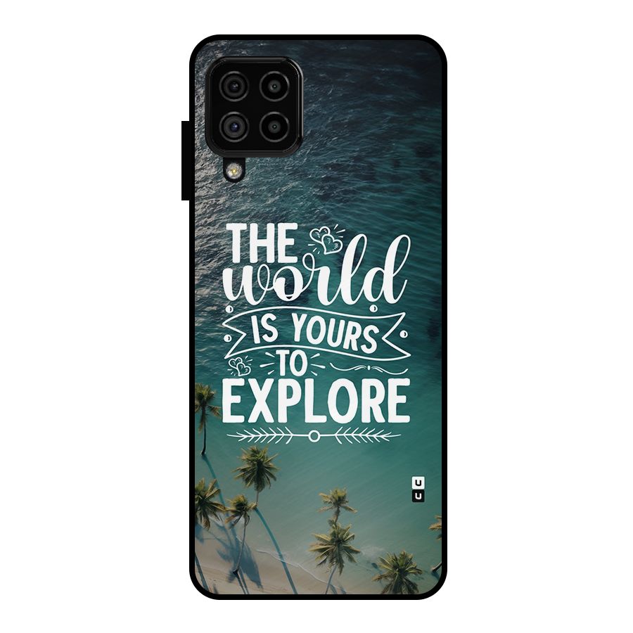 World To Explore Metal Back Case for Galaxy A22 4G