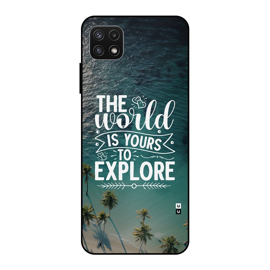 World To Explore Metal Back Case for Galaxy A22 5G