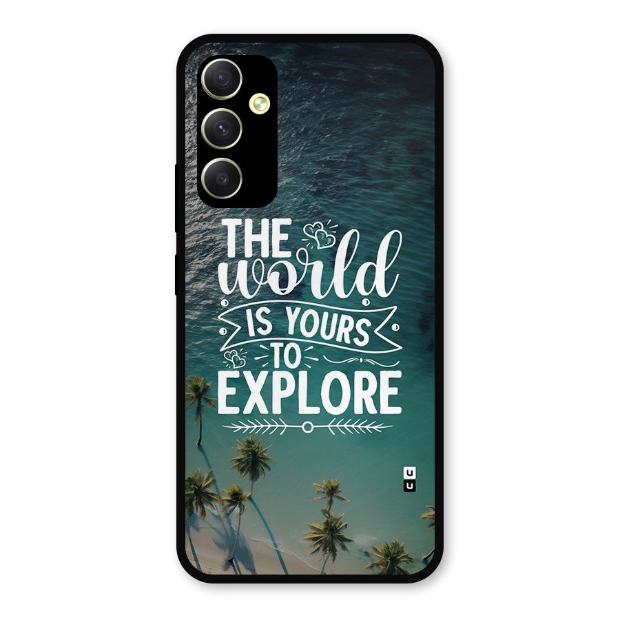 World To Explore Metal Back Case for Galaxy A34