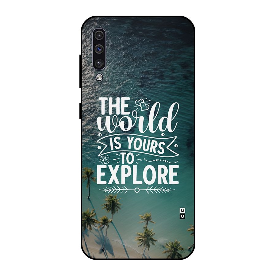 World To Explore Metal Back Case for Galaxy A50