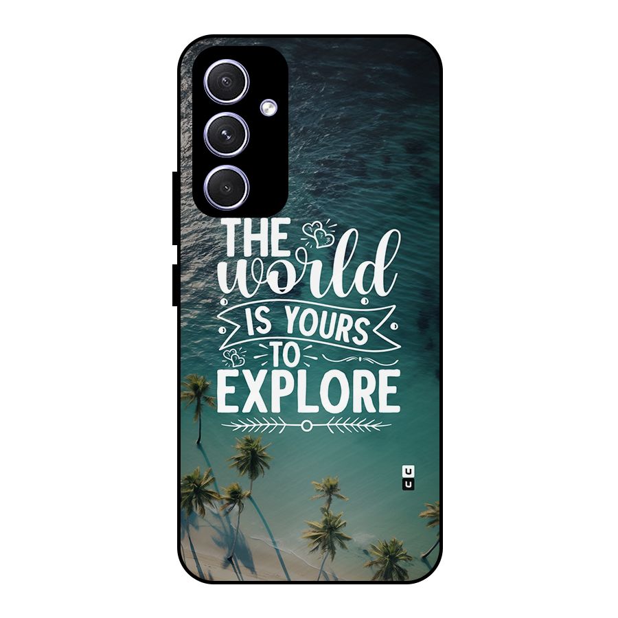 World To Explore Metal Back Case for Galaxy A54
