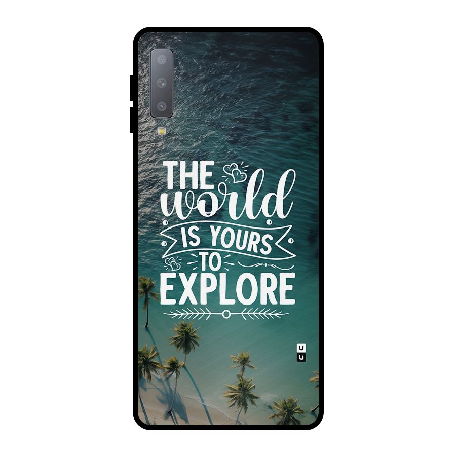 World To Explore Metal Back Case for Galaxy A7 (2018)