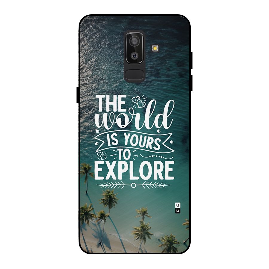 World To Explore Metal Back Case for Galaxy J8