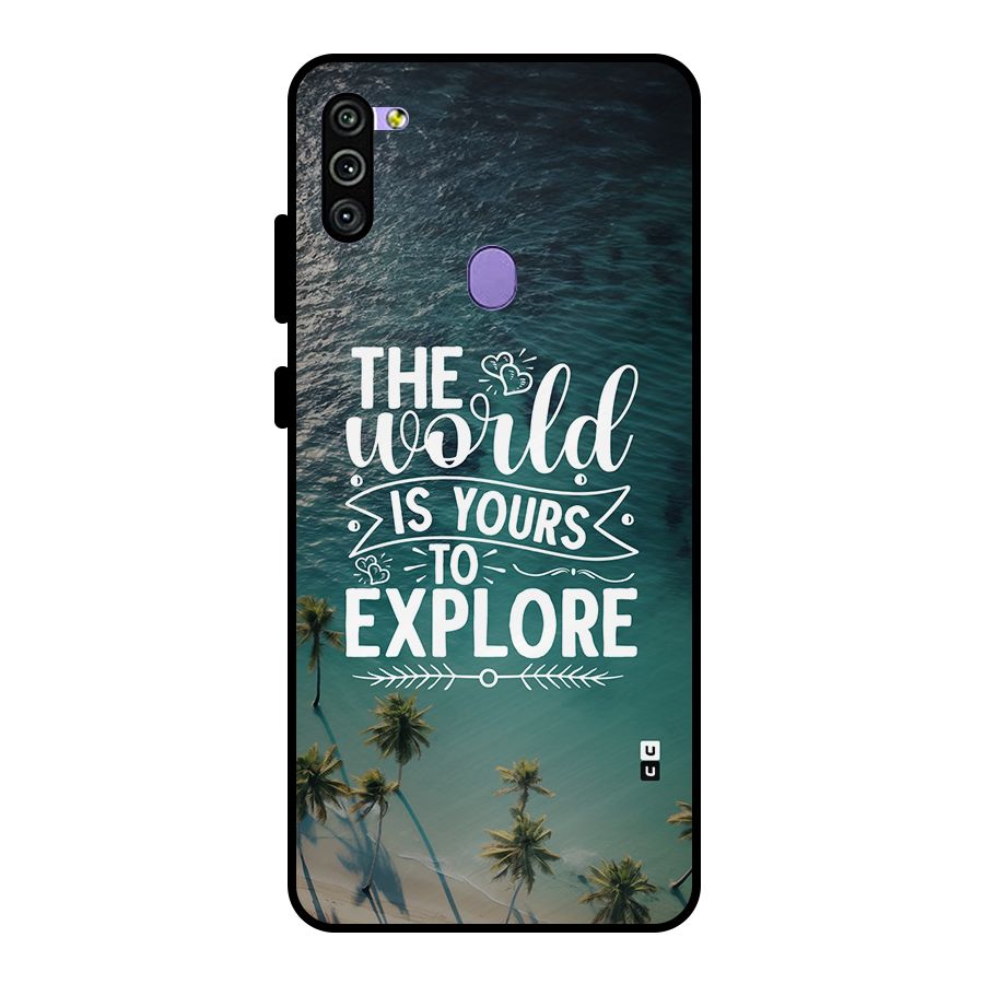 World To Explore Metal Back Case for Galaxy M11