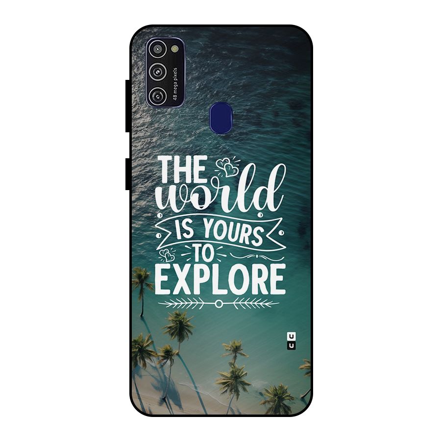 World To Explore Metal Back Case for Galaxy M30s