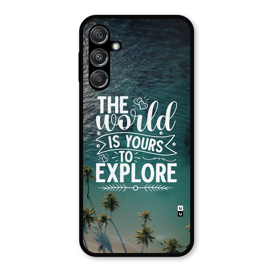 World To Explore Metal Back Case for Galaxy M34 5G